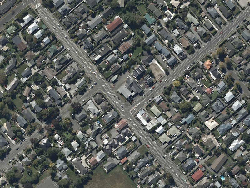 aerial view of St Mark's Methodist Church and the ground around it