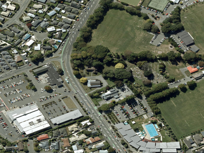 aerial view of St Marys Church and the ground around it