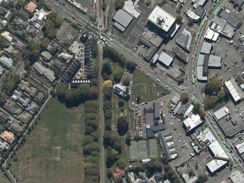 aerial view of St Paul's Anglican Church - Papanui and the ground around it