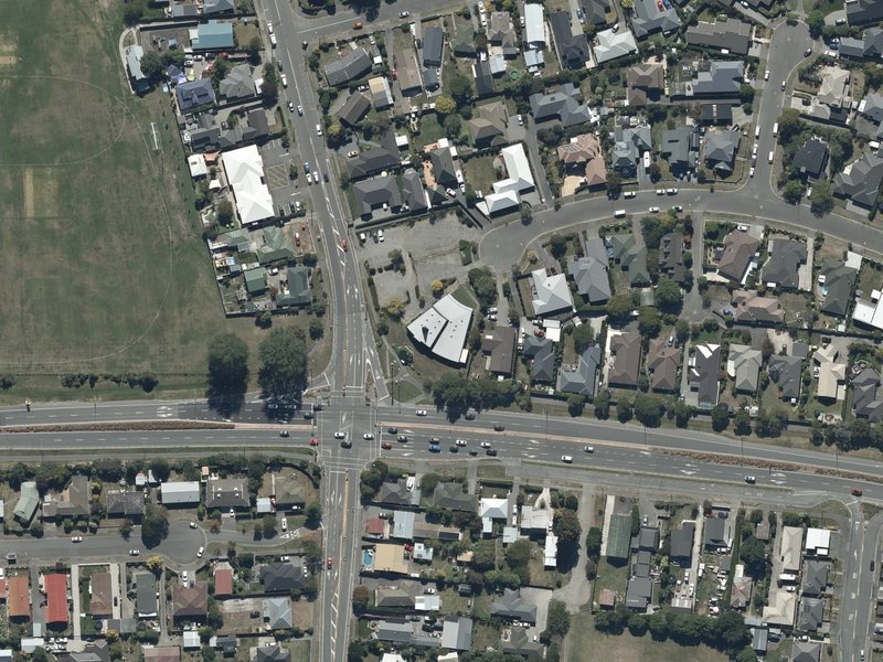 aerial view of St Paul's Lutheran Church and the ground around it