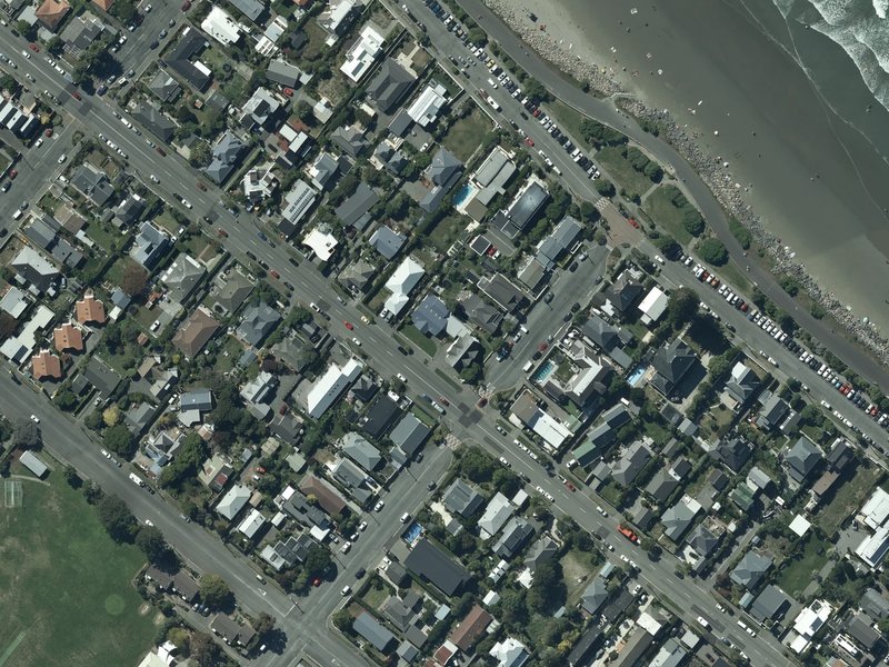 aerial view of St Paul's Union Church and the ground around it