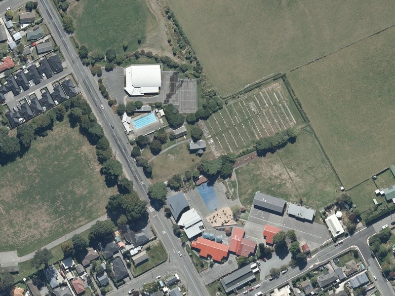 aerial view of St Saviour's Anglican Church - Templeton and the ground around it