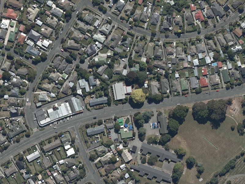 aerial view of St Timothy's Anglican Church and the ground around it