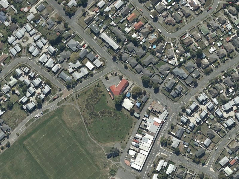 aerial view of The Salvation Army - Aranui and the ground around it