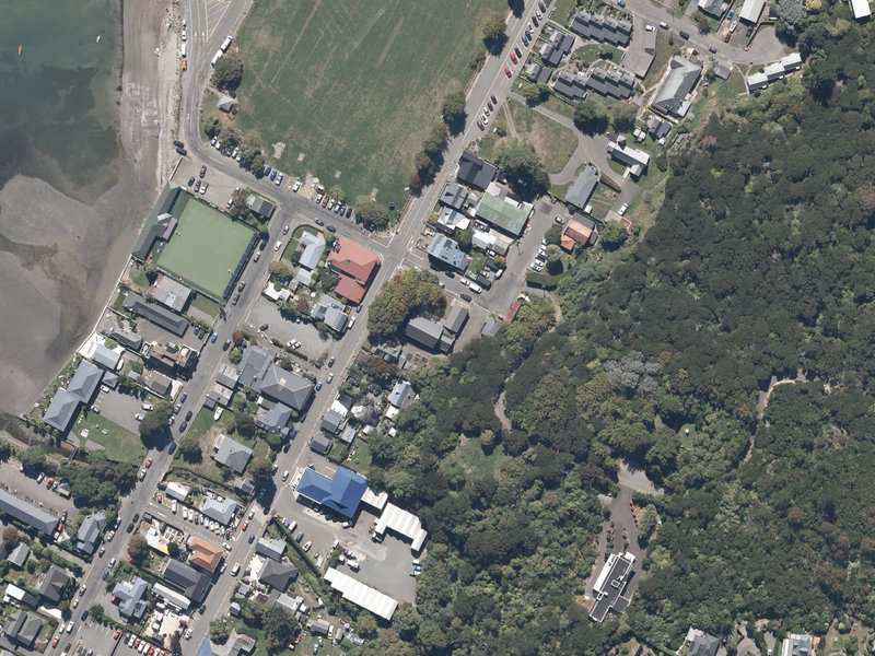 aerial view of Trinity Presbyterian Church and the ground around it