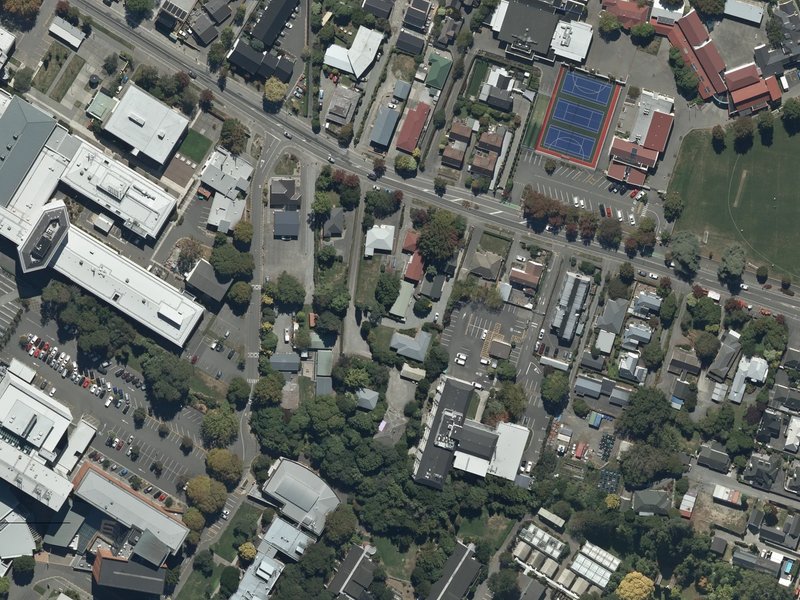 aerial view of University of Canterbury Musalla and the ground around it