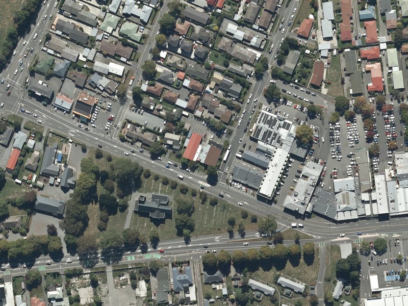 aerial view of Upper Riccarton Methodist Church and the ground around it