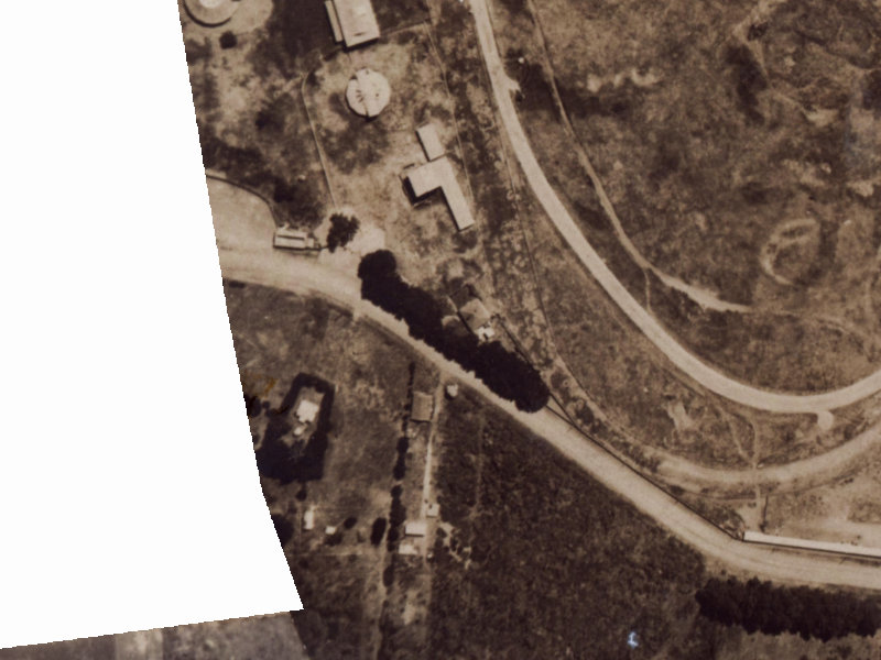 201–205 Travis Road from the air, 1925-1929