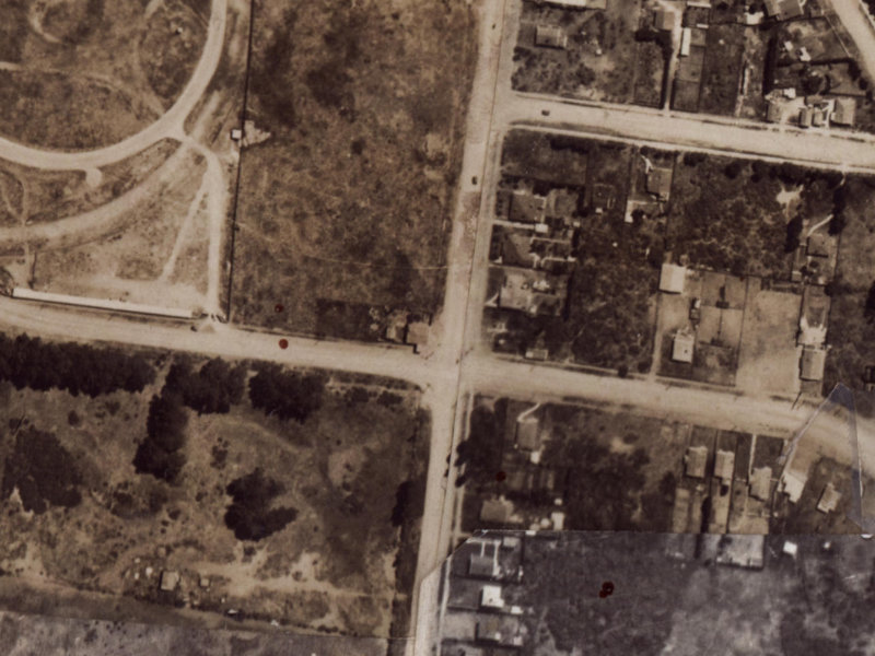 201-203 Bower Avenue from the air, 1925-1929