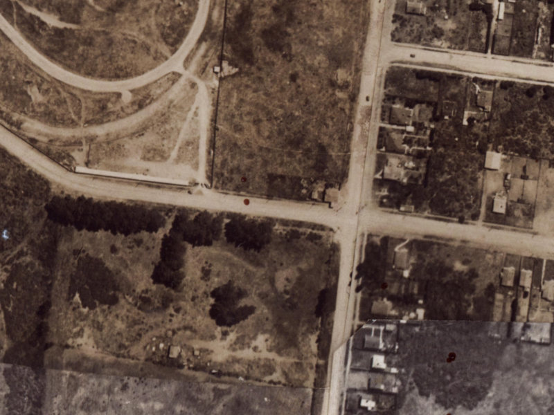 227-245 Travis Road from the air, 1925-1929