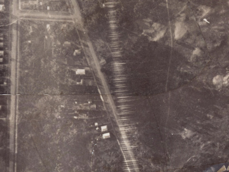 191-195 Keyes Road from the air, 1925-1929