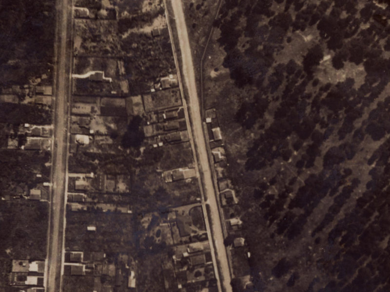 302-304 Keyes Road from the air, 1925-1929
