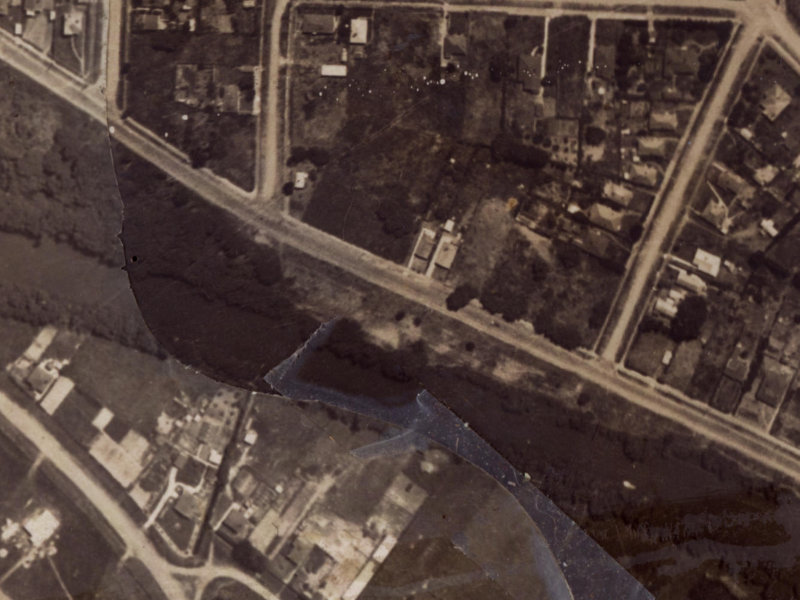 540-541 New Brighton Road from the air, 1925-1929