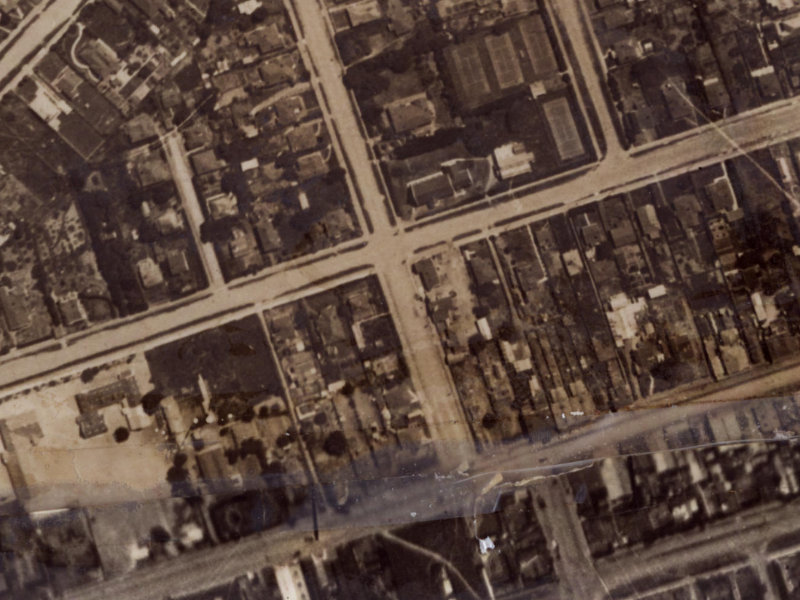 180–186 Shaw Avenue from the air, 1925-1929