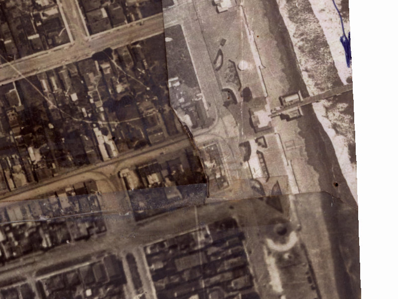 1/215 Marine Parade First floor across from the New Brighton Library from the air, 1925-1929