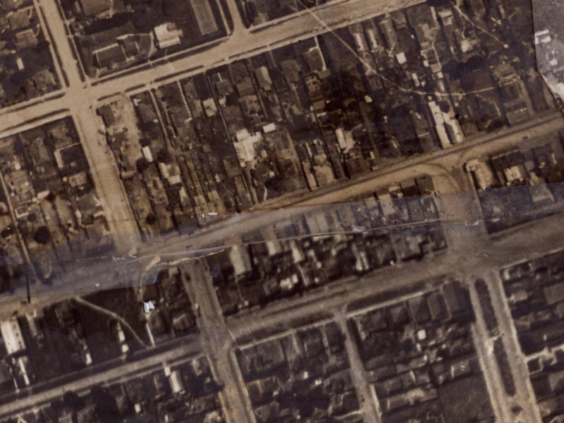 101-105 Brighton Mall from the air, 1925-1929