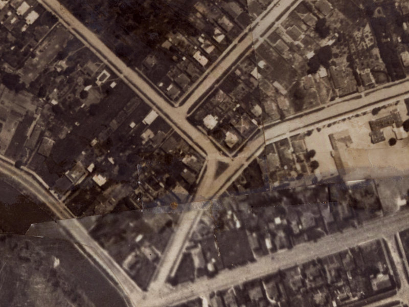 398–400 Keyes Road from the air, 1925-1929