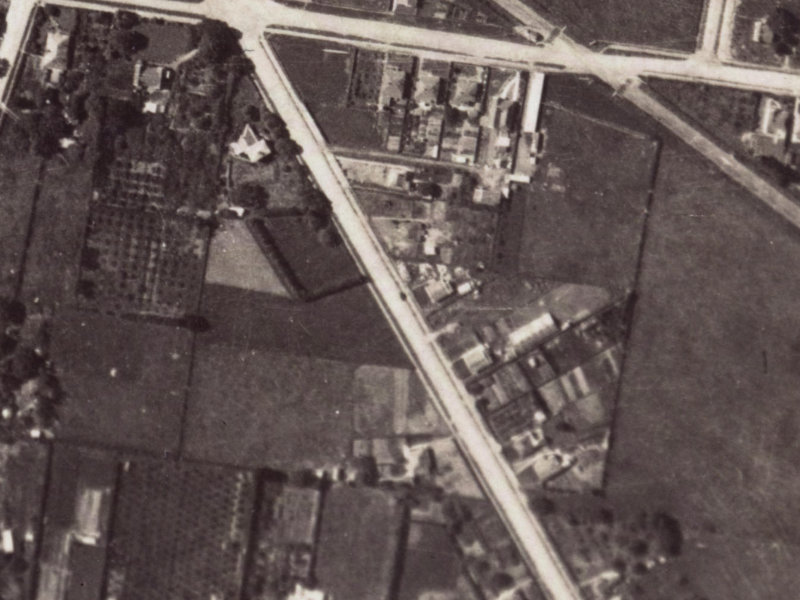 218–226 Opawa Road from the air, 1925-1929