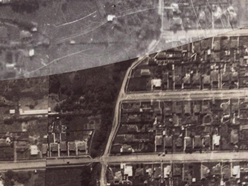 9–33 Martin Avenue from the air, 1925-1929