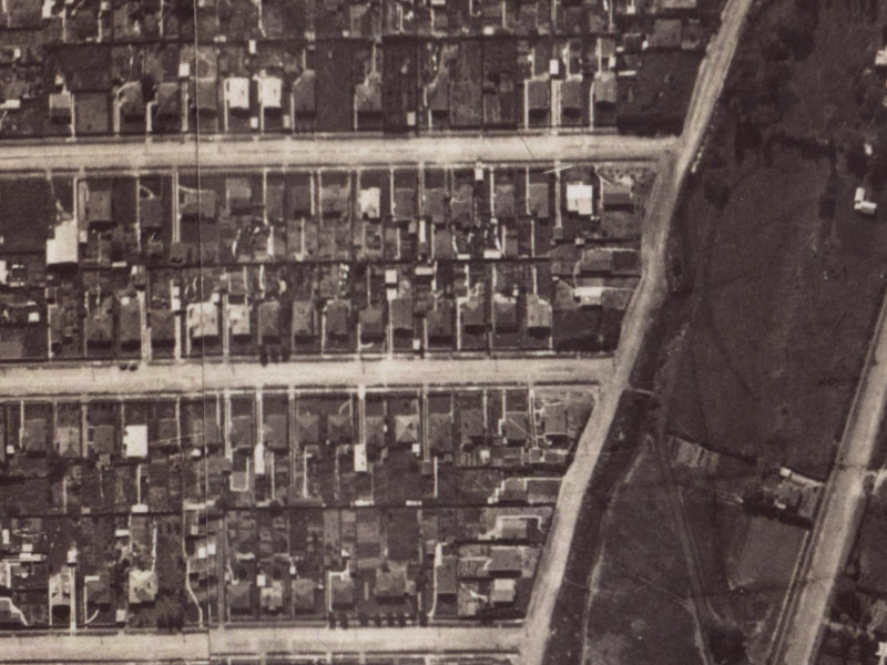 111 Malcolm Avenue from the air, 1925-1929