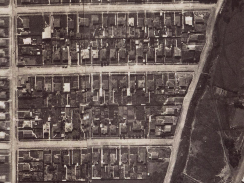 106 Malcolm Avenue from the air, 1925-1929