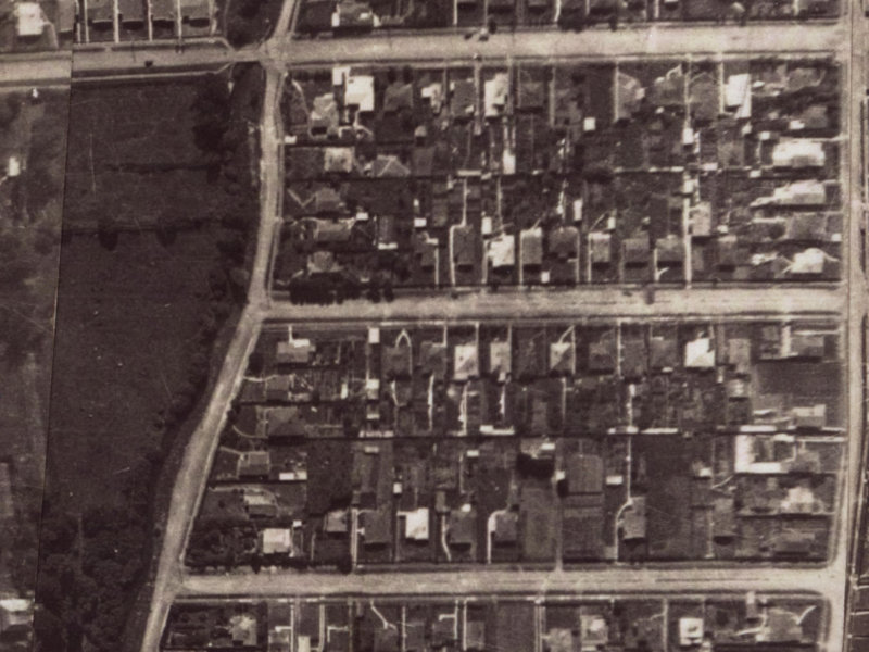 16 Corson Avenue from the air, 1925-1929