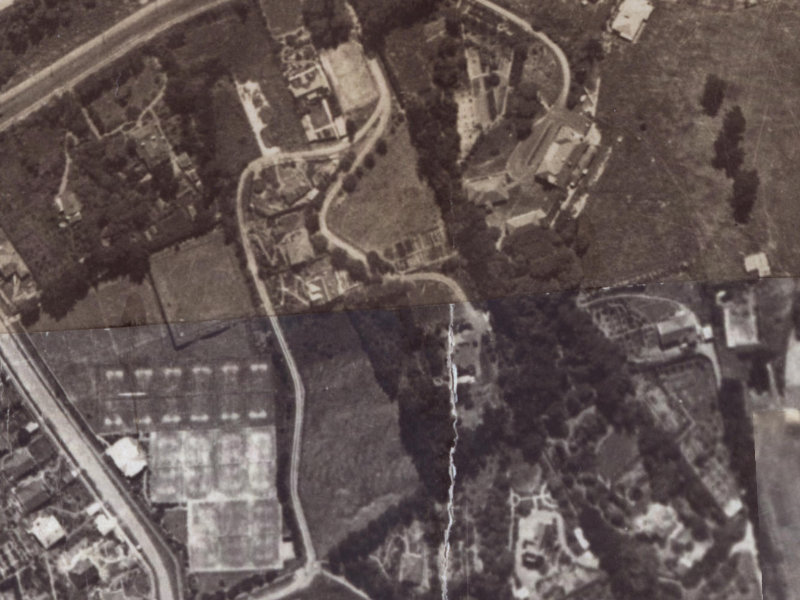 Upper Crichton Terrace from the air, 1925-1929