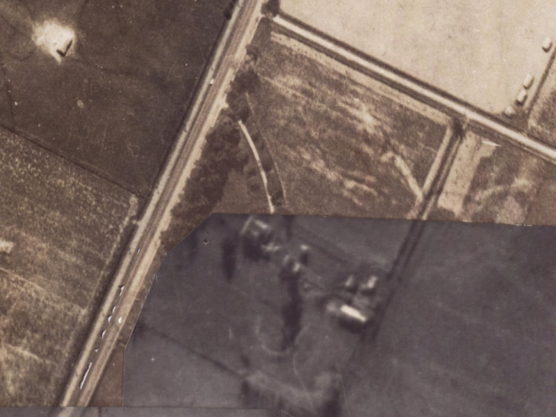 28C Old Red Barn Road from the air, 1925-1929