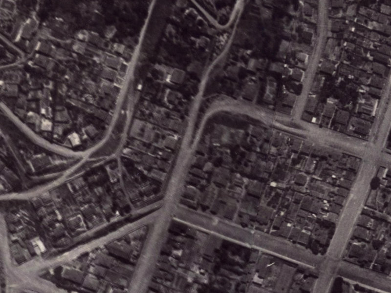 47–49 Exeter Street from the air, 1925-1929