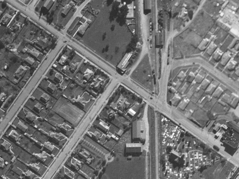 138 Saint James Avenue from the air, 1940-1944
