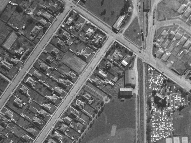 126 Saint James Avenue from the air, 1940-1944