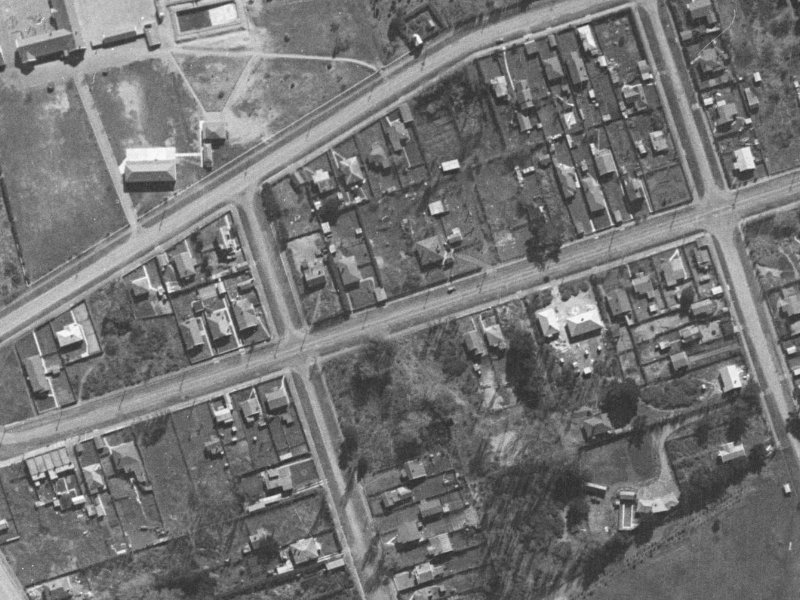 130 Bowhill Road from the air, 1940-1944