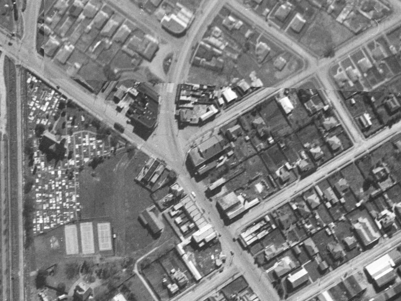 490 Papanui Road from the air, 1940-1944