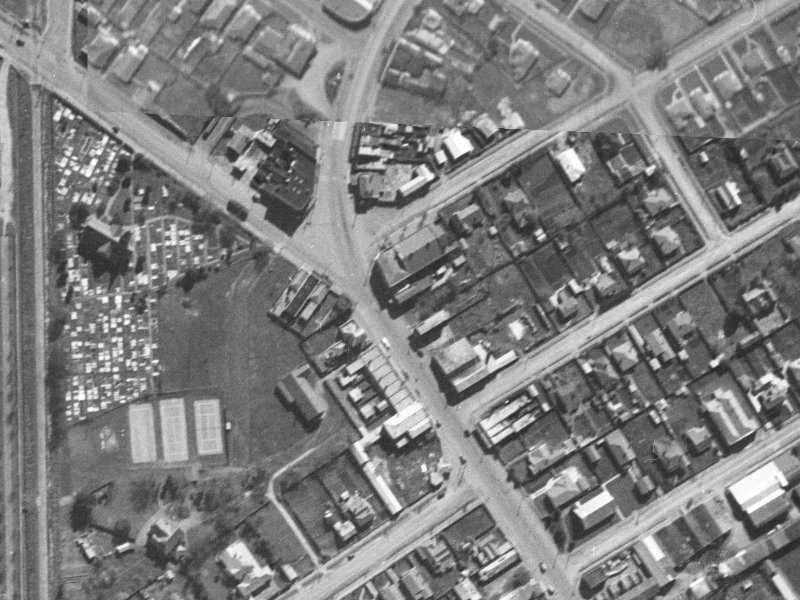 492 Papanui Road from the air, 1940-1944