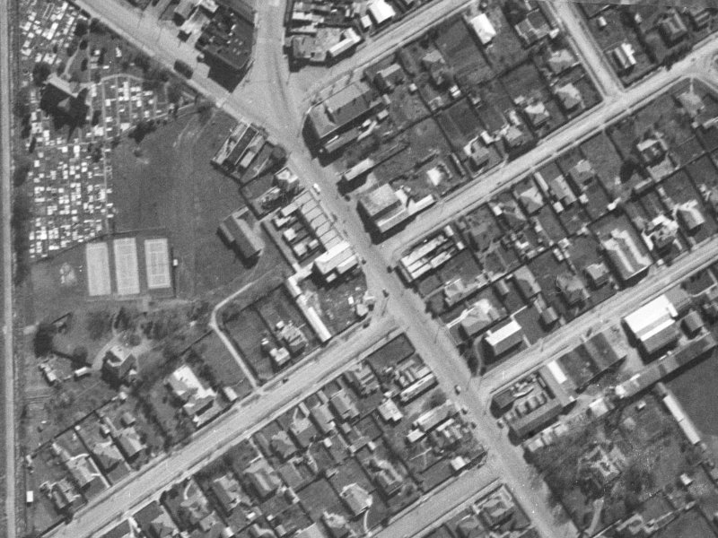 485 Papanui Road from the air, 1940-1944