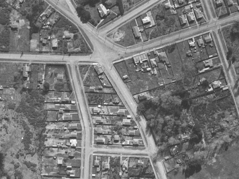 161-163 Keyes Road from the air, 1940-1944