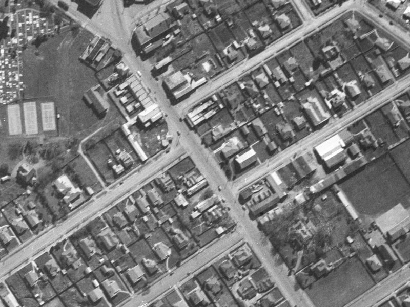 466B Papanui Road from the air, 1940-1944