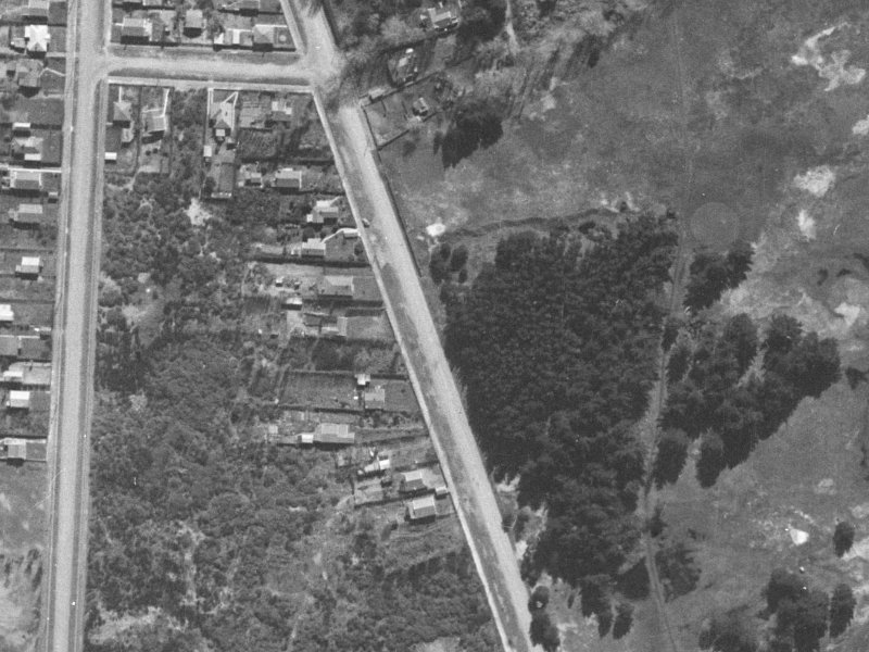 191-195 Keyes Road from the air, 1940-1944