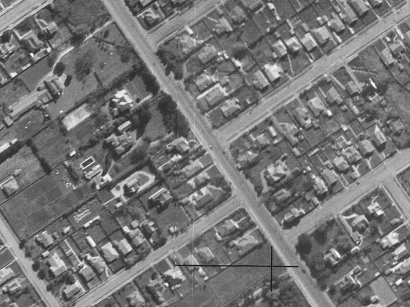 423 Papanui Road from the air, 1940-1944