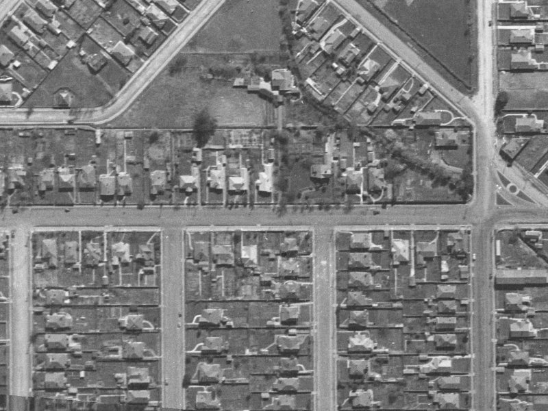 109-123 Warrington Street from the air, 1940-1944
