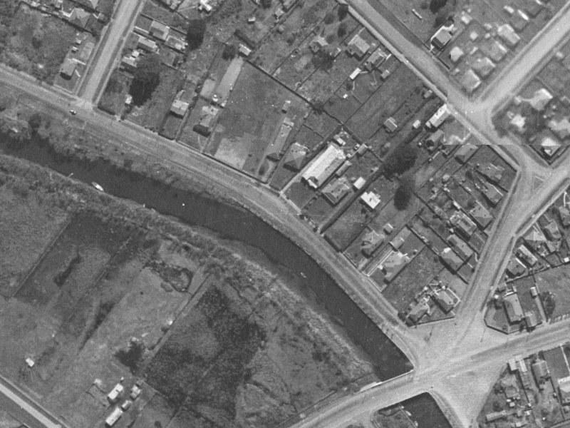 557 New Brighton Road from the air, 1940-1944