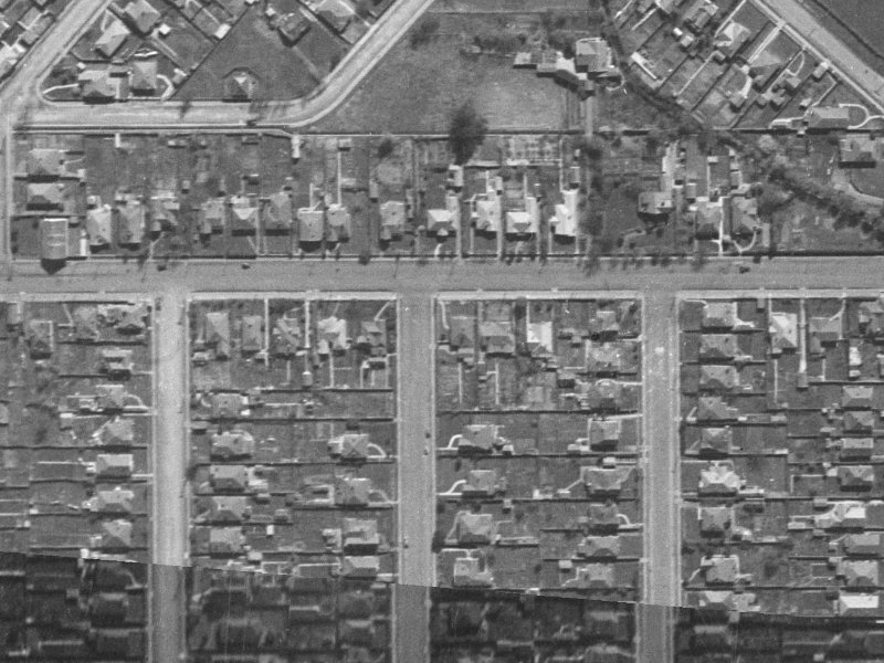 57 Woodville Street from the air, 1940-1944