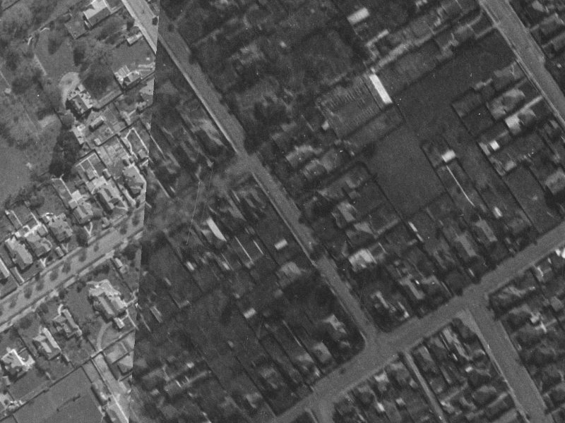 22B Browns Road from the air, 1940-1944