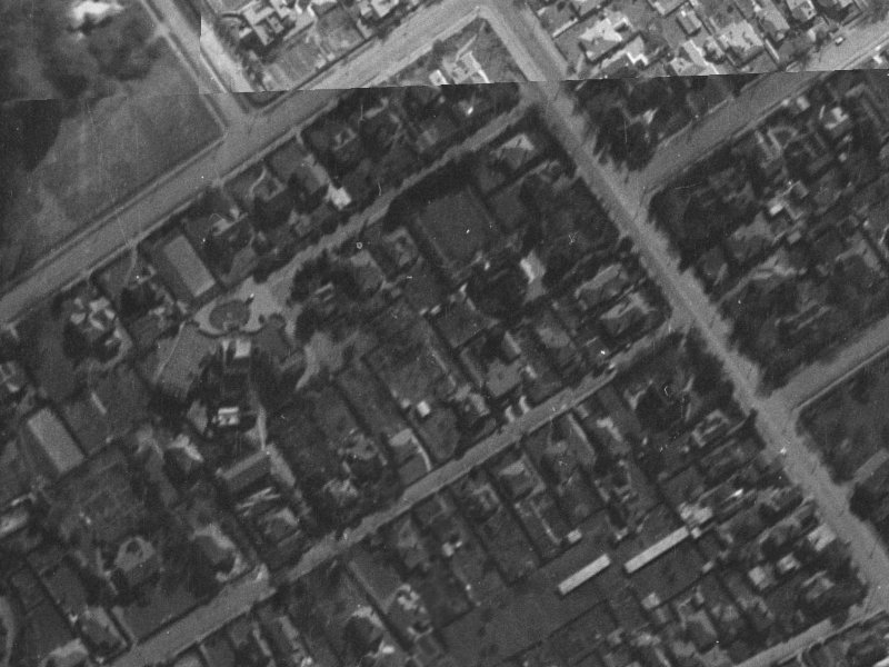153-163 Leinster Road from the air, 1940-1944