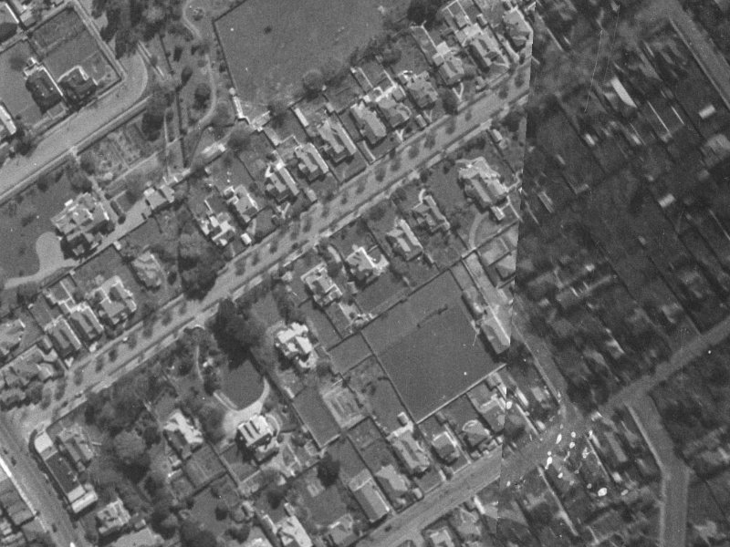 28 Mansfield Avenue from the air, 1940-1944