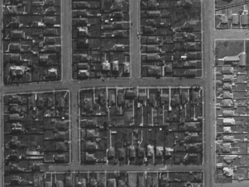100 Edward Avenue from the air, 1940-1944