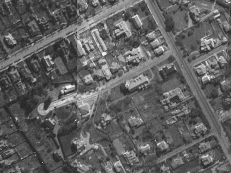 Church Lane from the air, 1940-1944