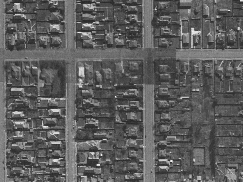443A Madras Street from the air, 1940-1944