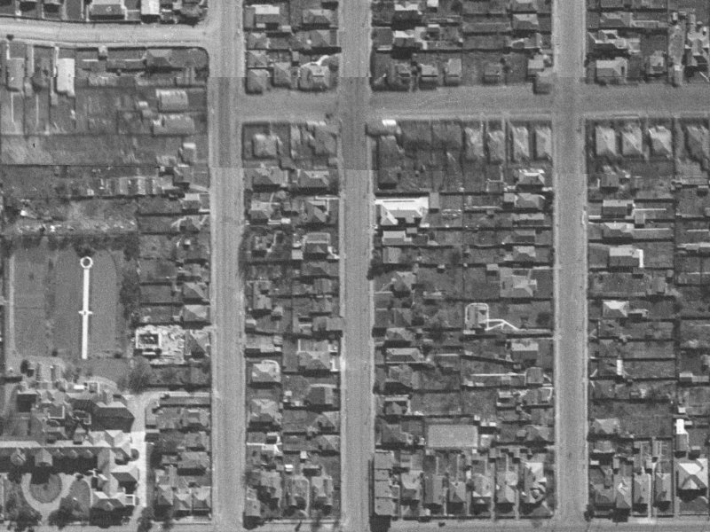 949 Colombo Street from the air, 1940-1944