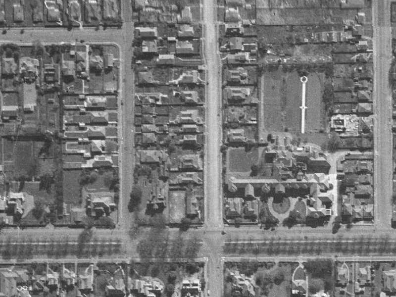 453 Durham Street North from the air, 1940-1944